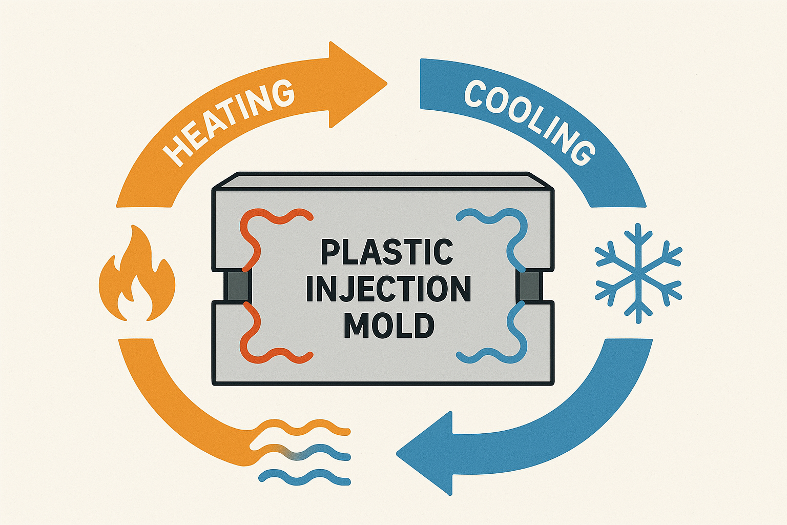 Dynamic Heating & Cooling system for improved plastic injection